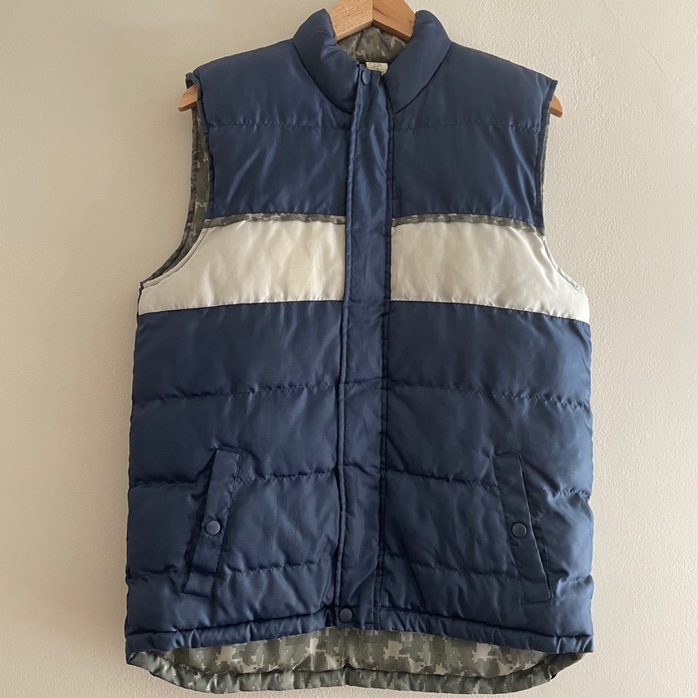 MEN’S BLUE/DIGITAL GREEN REVERSIBLE VEST